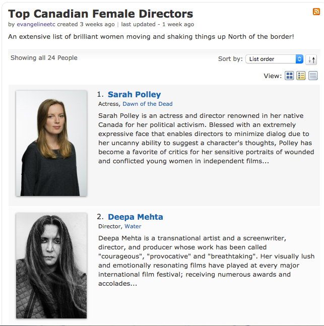 Top Female Directors women director canadian women director imdb